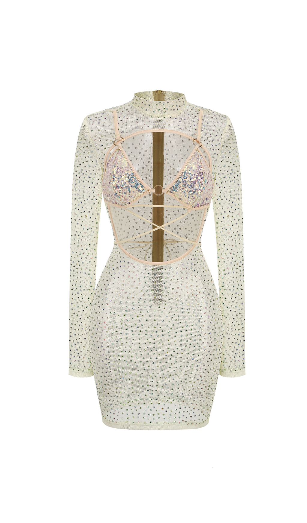 Vicky Minikleid mit Cut-Outs und Pailletten und Strass