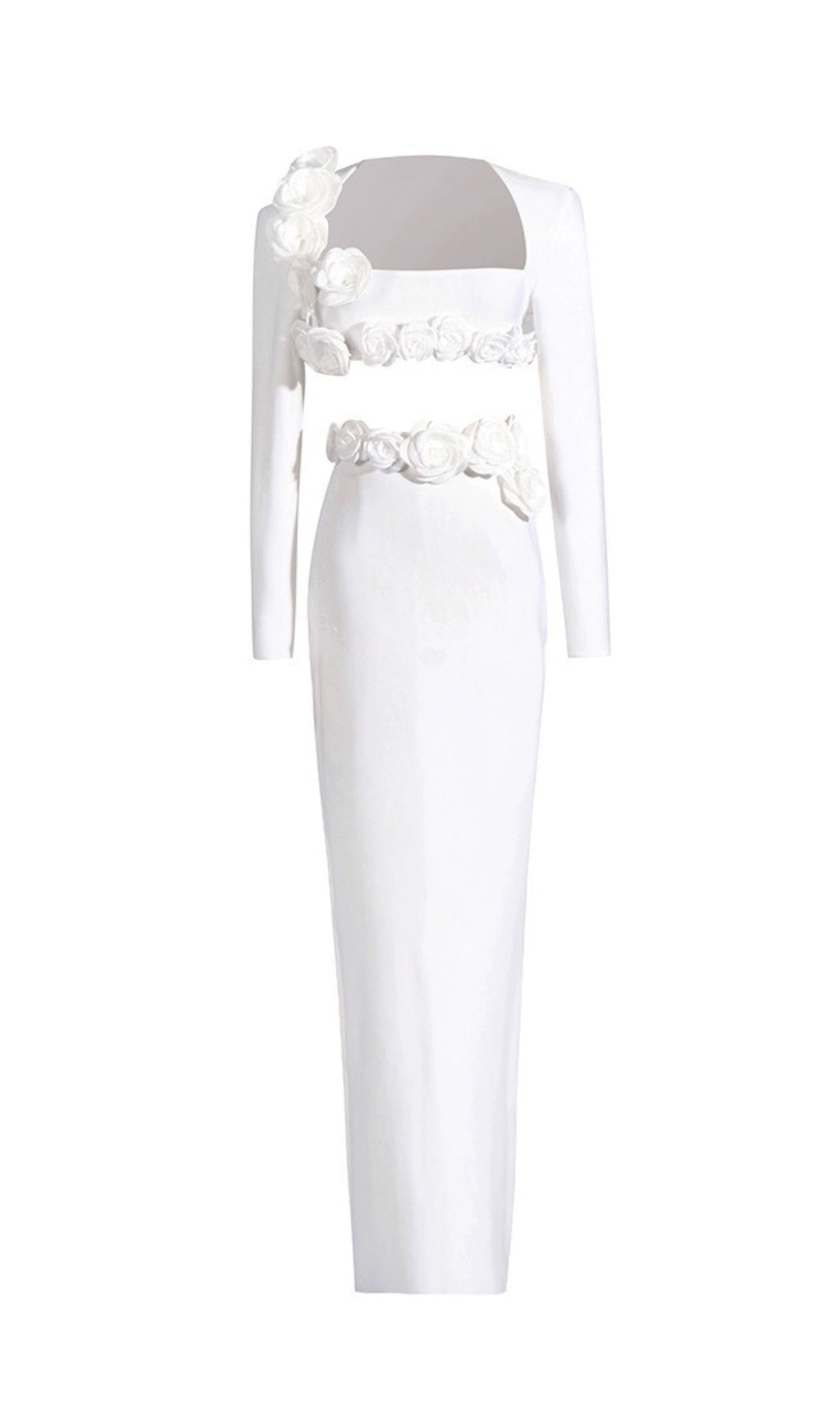 ABITO BIANCO A FIORI