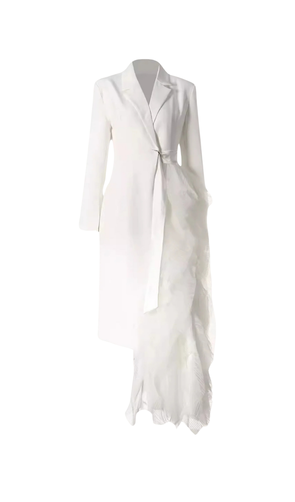 DATAYA MESH PATCHWORK COAT IN WHITE