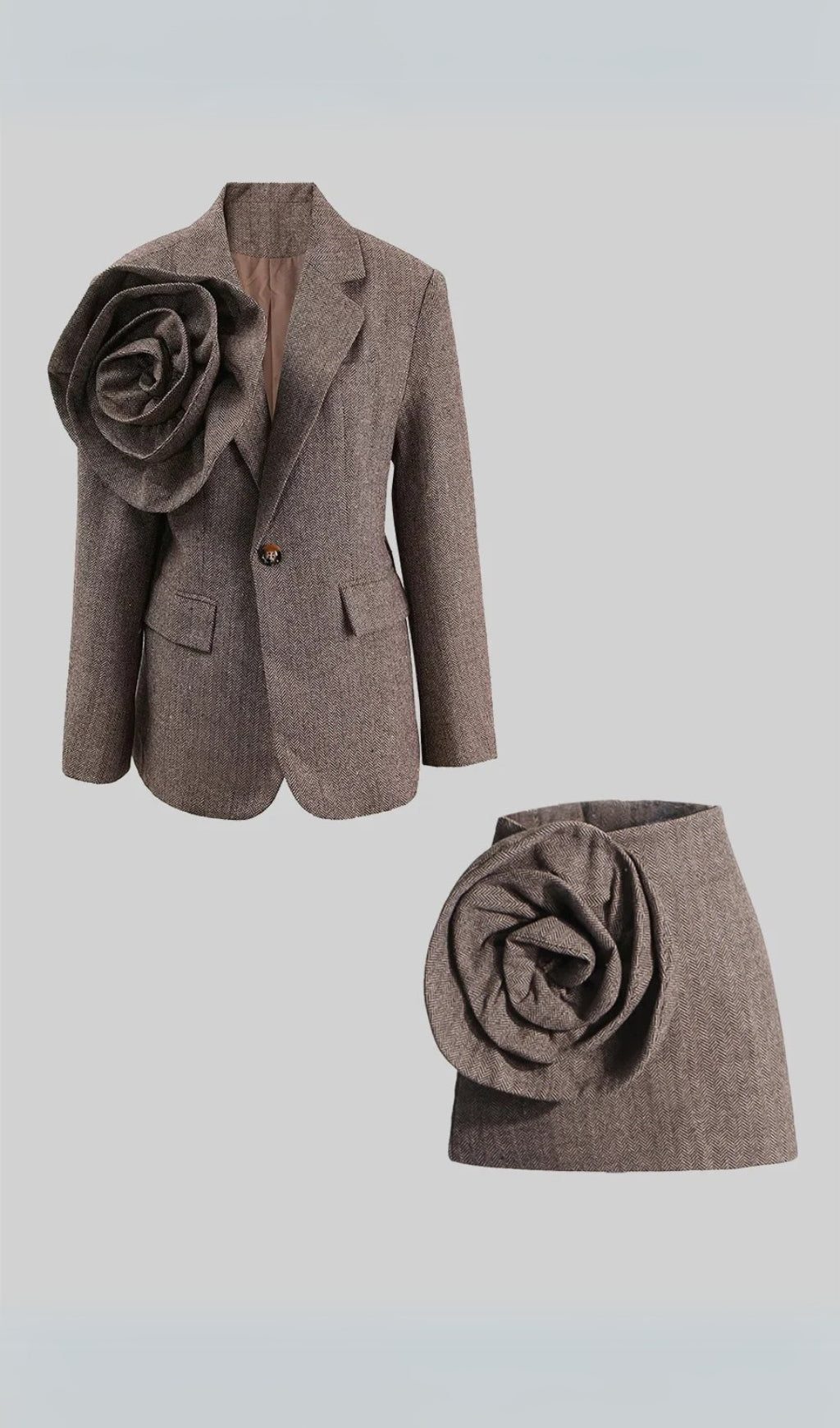 SET DUE PEZZI A SPINA DI PESCE CON FIORI