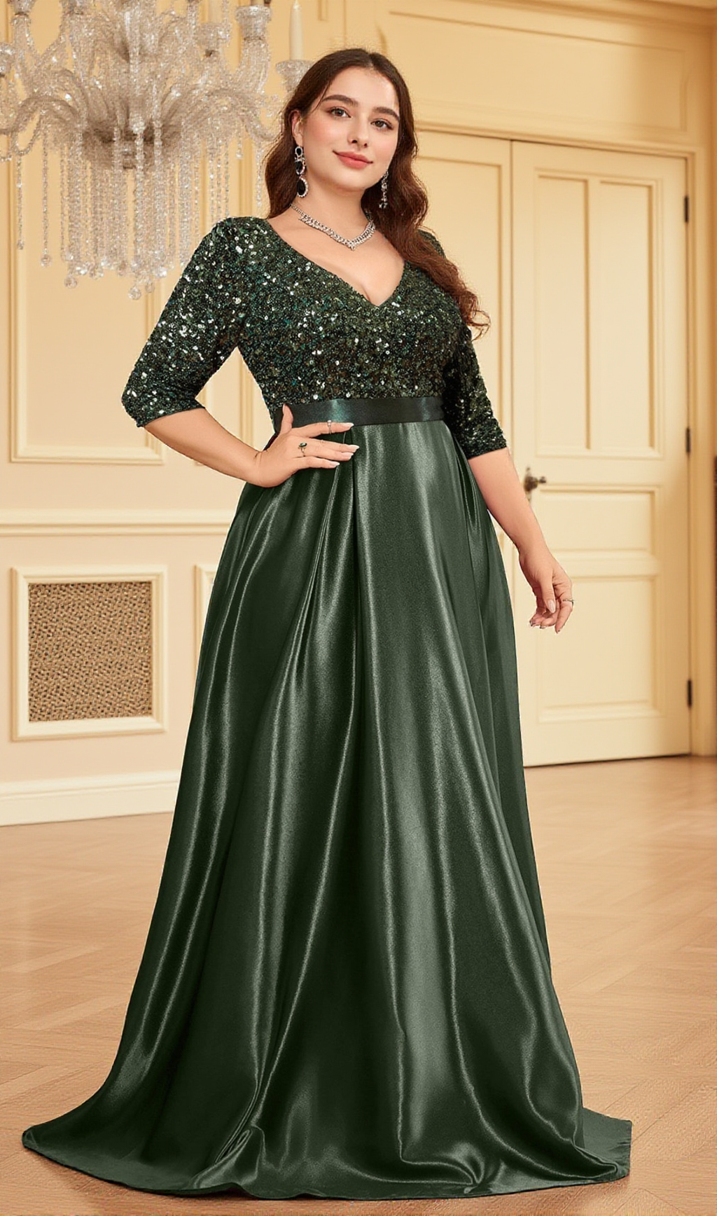 CORALINE V-NECK LONG SLEEVE MAXI DRESS