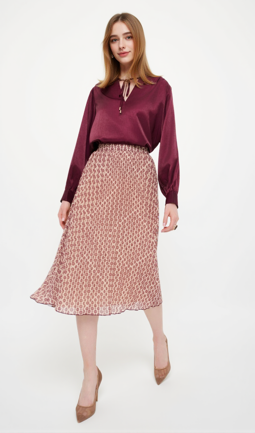 Blusa in viscosa color bordeaux