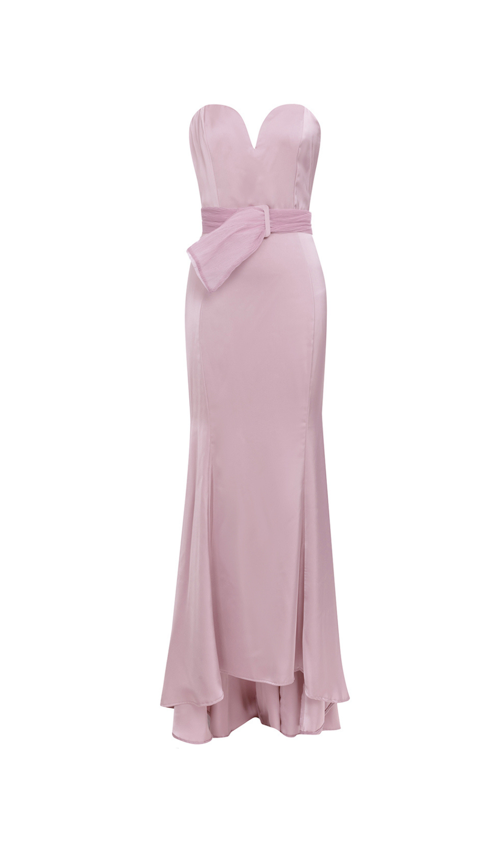 YETTA ALTROSA OFF-SHOULDER ÄRMELLOSES RÜSCHENKLEID