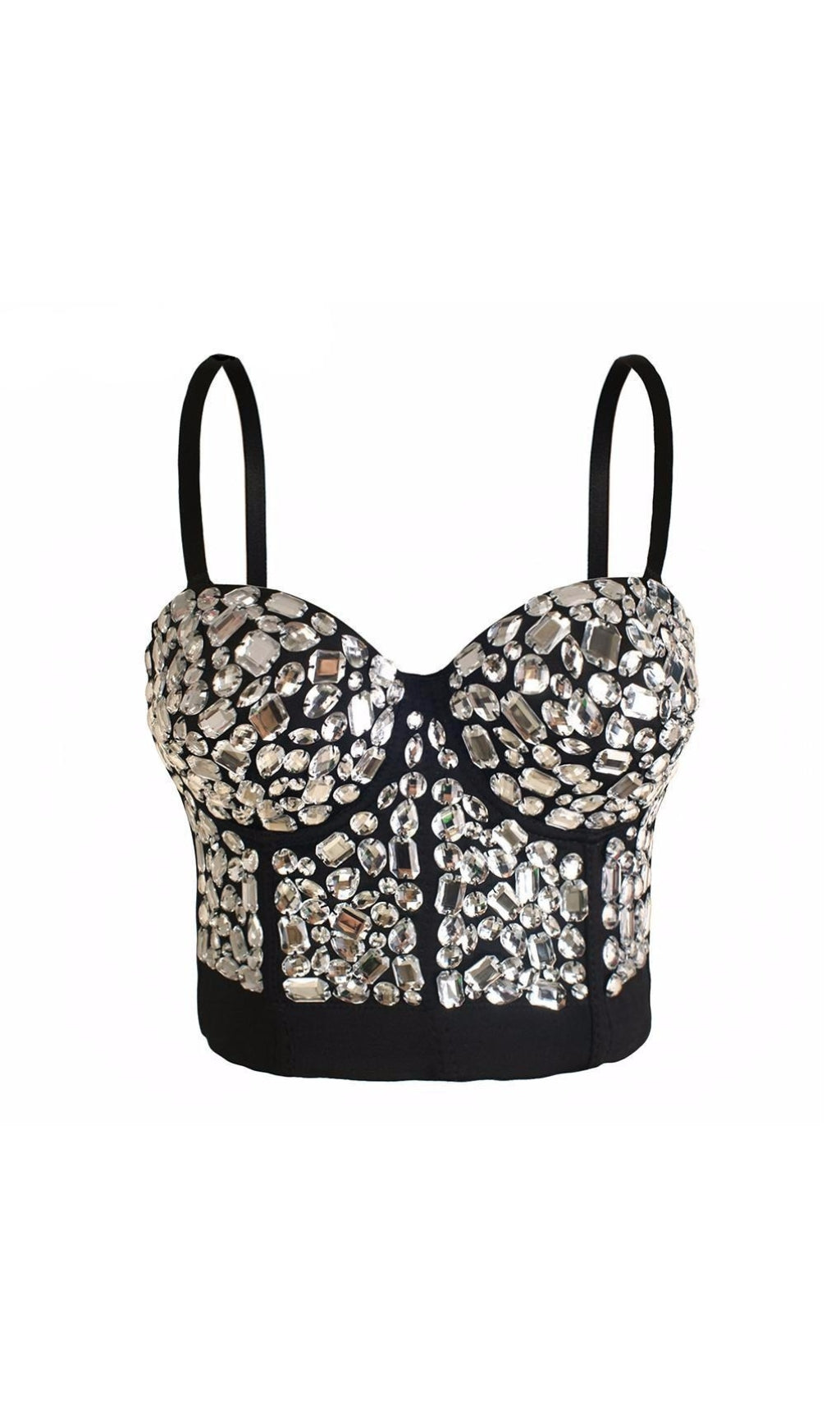 Bustier-Crop-Korsett-Camisole mit Strasssteinen