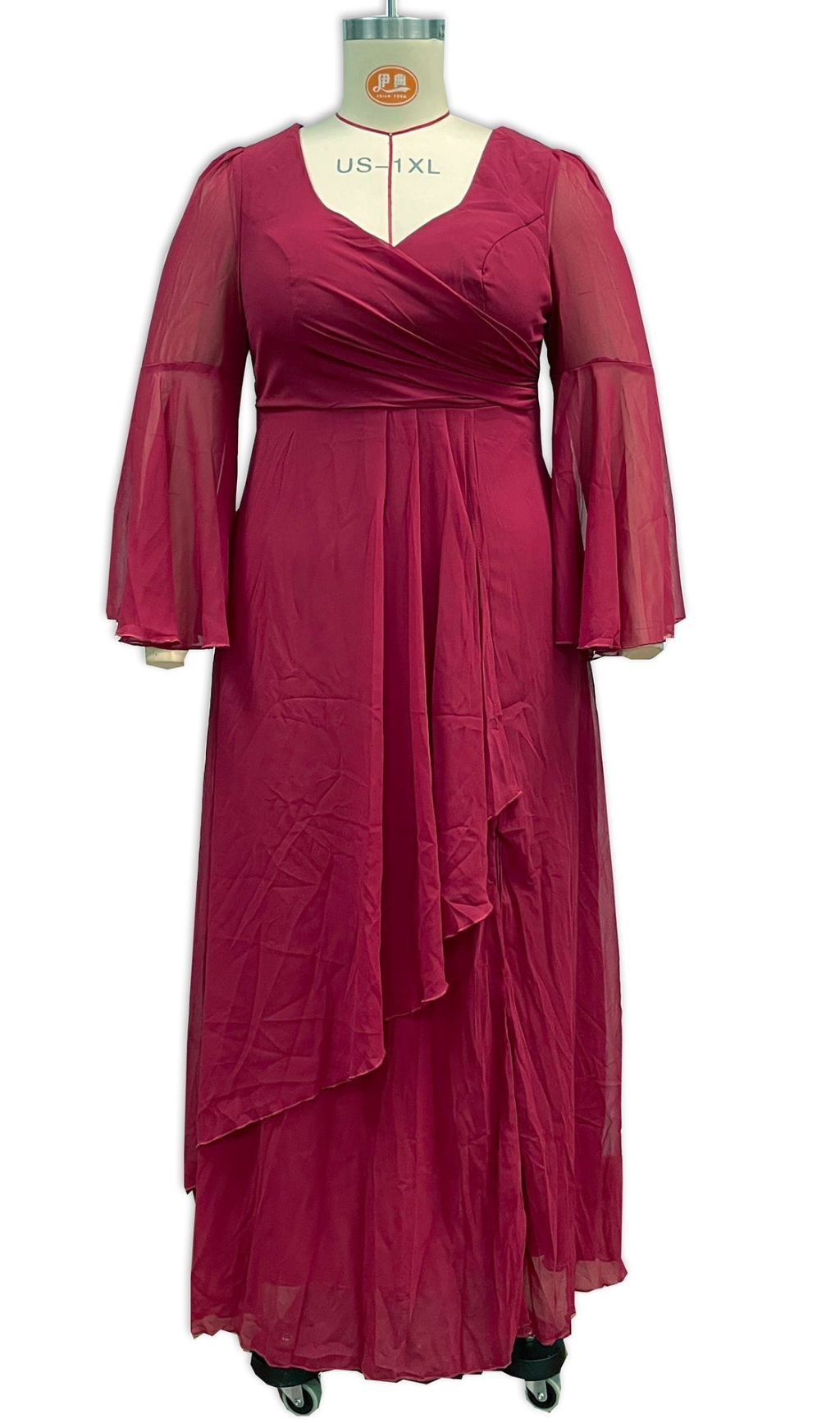 Persephone Maxikleid mit V-Ausschnitt und Schlitz