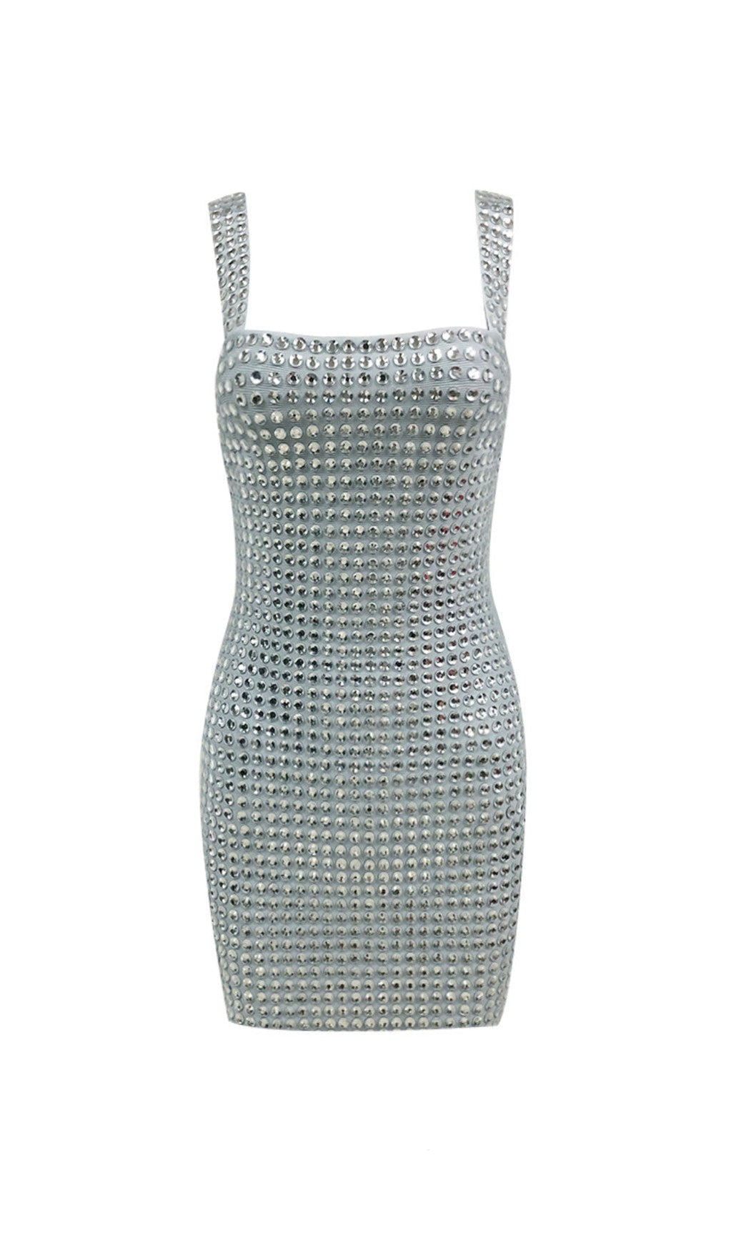 DIAMOND EMBELLISHED MINI DRESS IN GREY