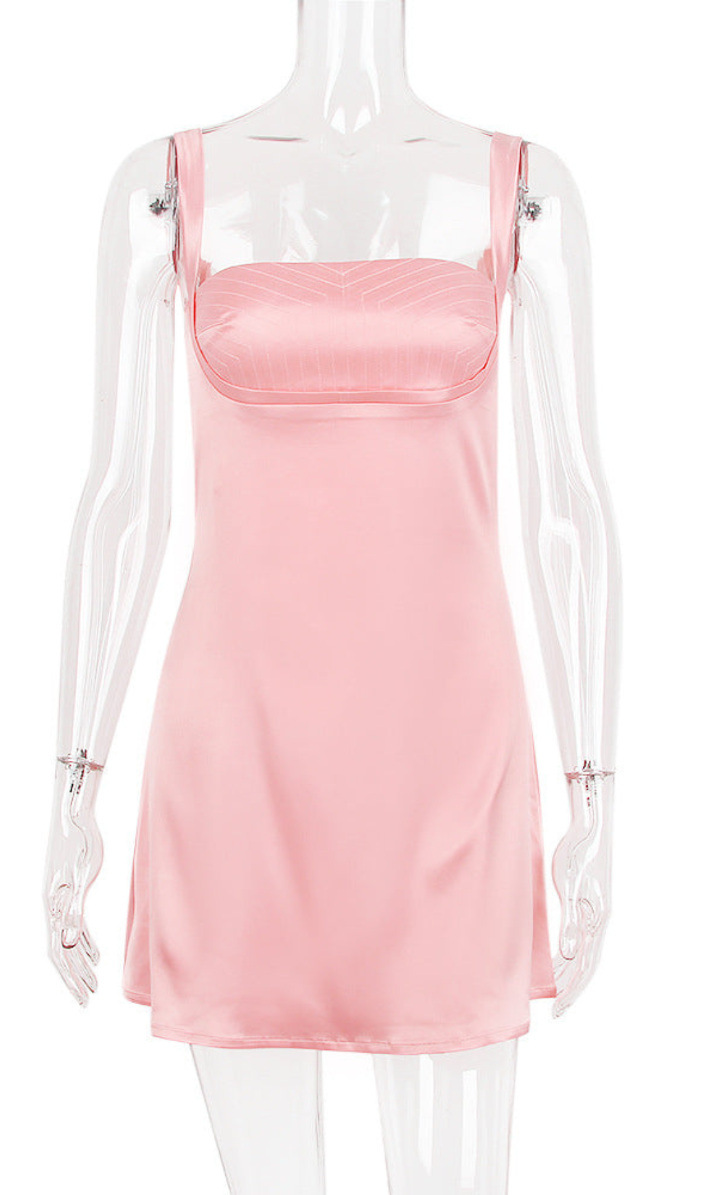 PINK SATIN MINI DRESS