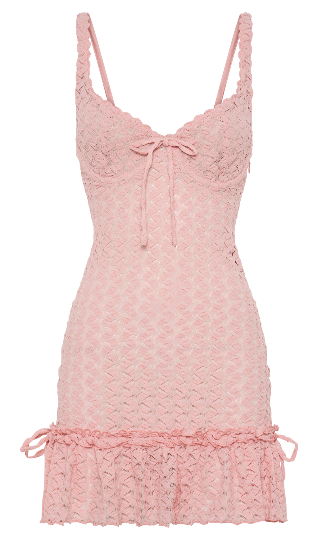 MARIETTA CUPPED LACE MINI DRESS - FAIRY FLOSS PINK