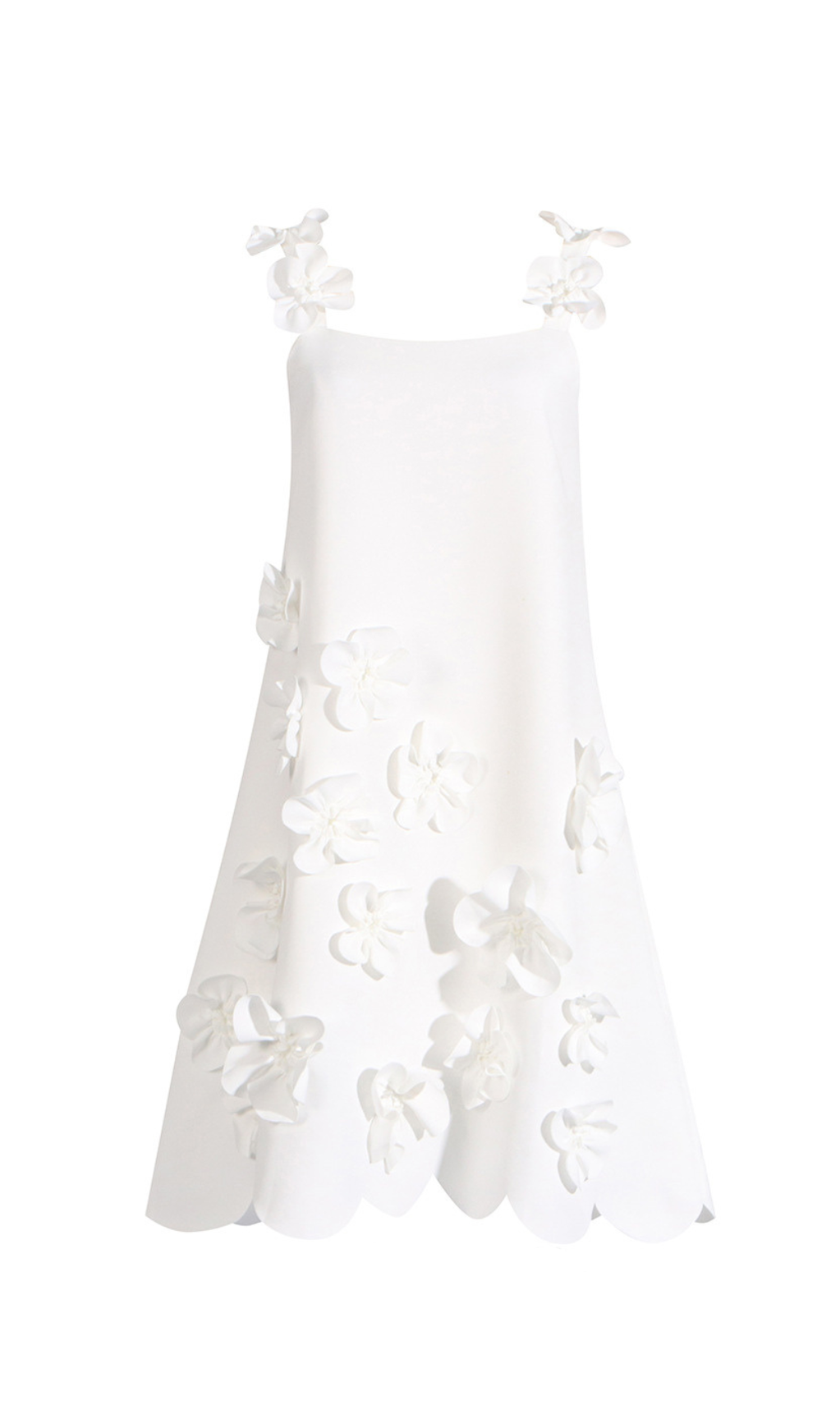 Camisole-Kleid mit Patchwork-Applikationen in Weiß