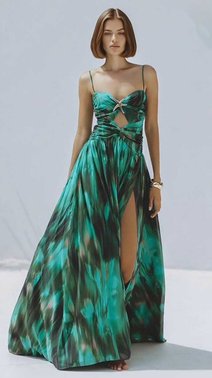 Costume da bagno con stampa a inchiostro per donna