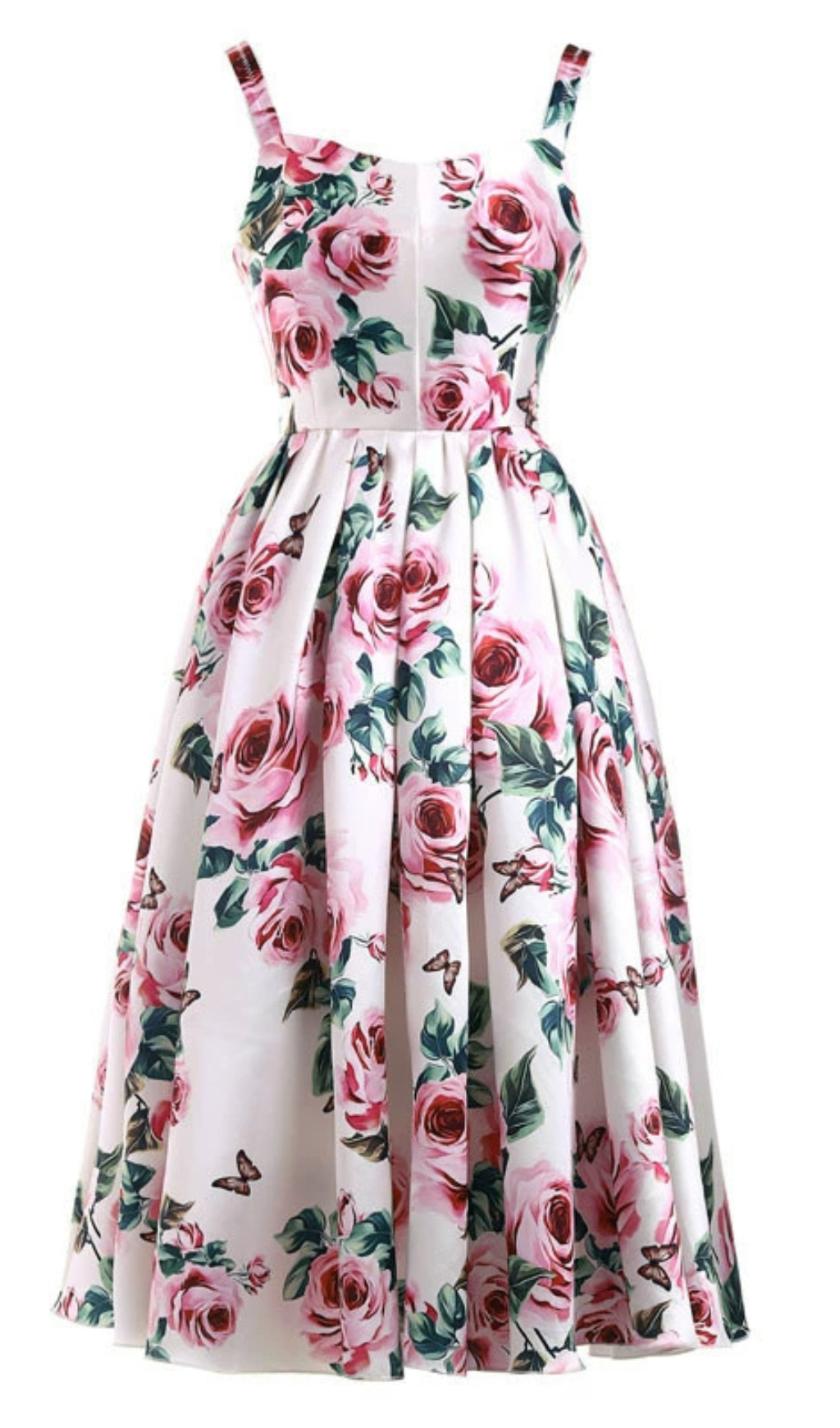 FLOWER PRINTED MIDI DRESS