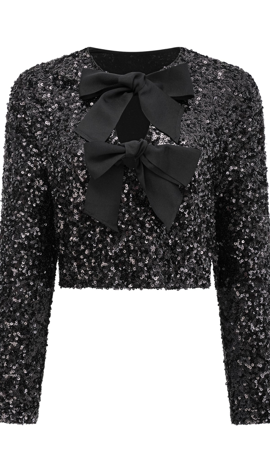 NERISSA TIE-FRONT SEQUINNED JACKET