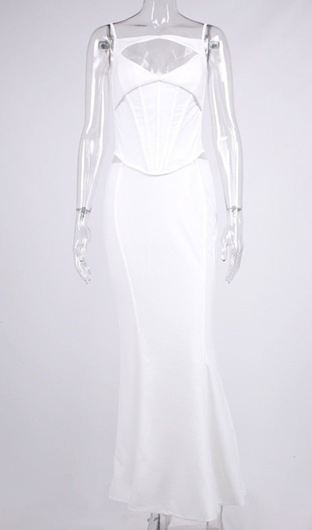 WHITE CORSET MAXI DRESS – AIIZIE