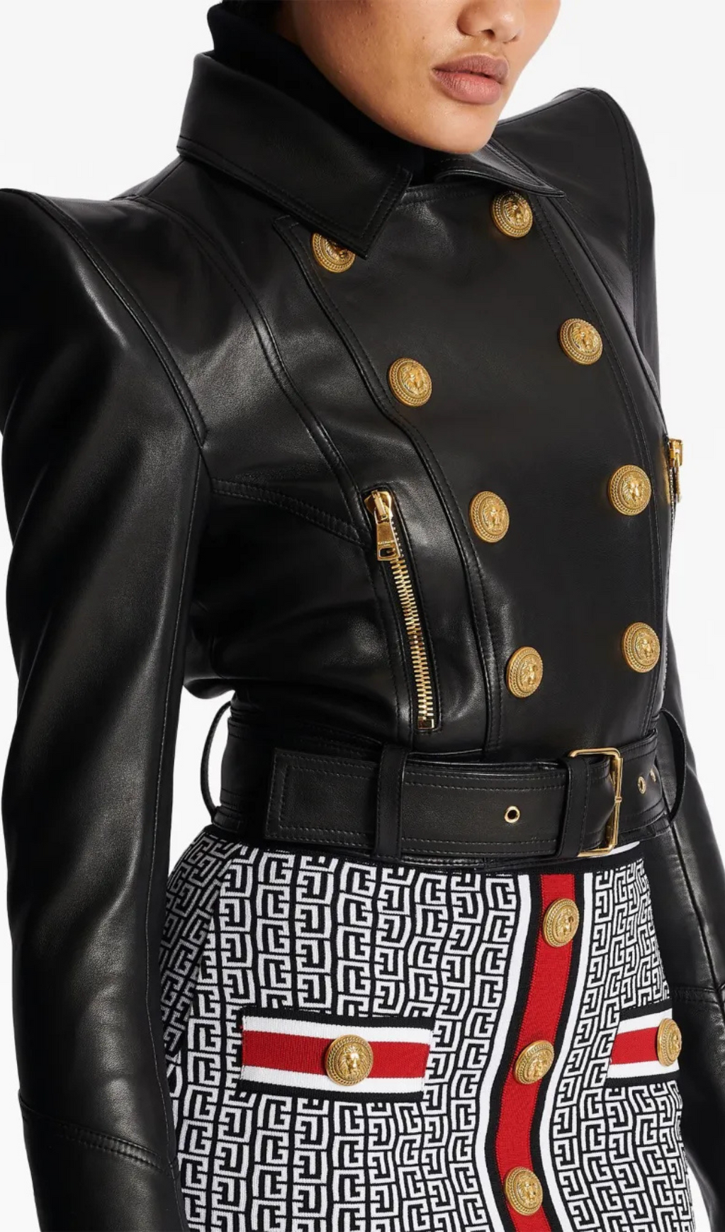 Giacca in pelle Perfecto corta nera