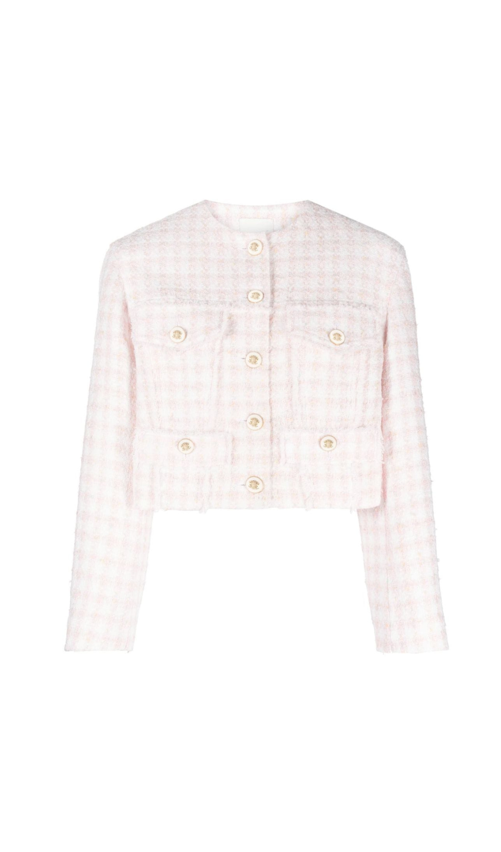 CROPPED TWEED BUTTON FRONT JACKET