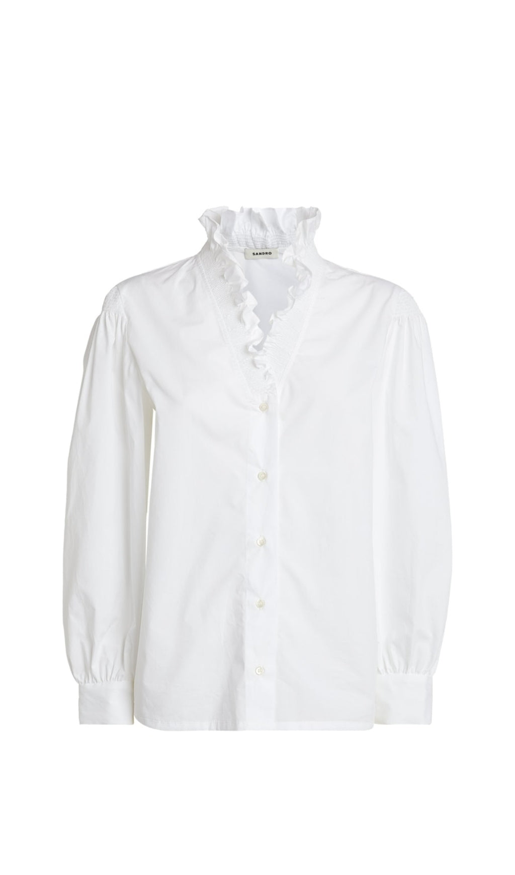 LISANDRA ORGANIC COTTON RUFFLED BLOUSE