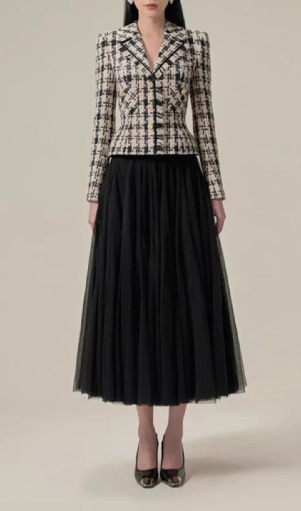 Karierter Netzrockanzug