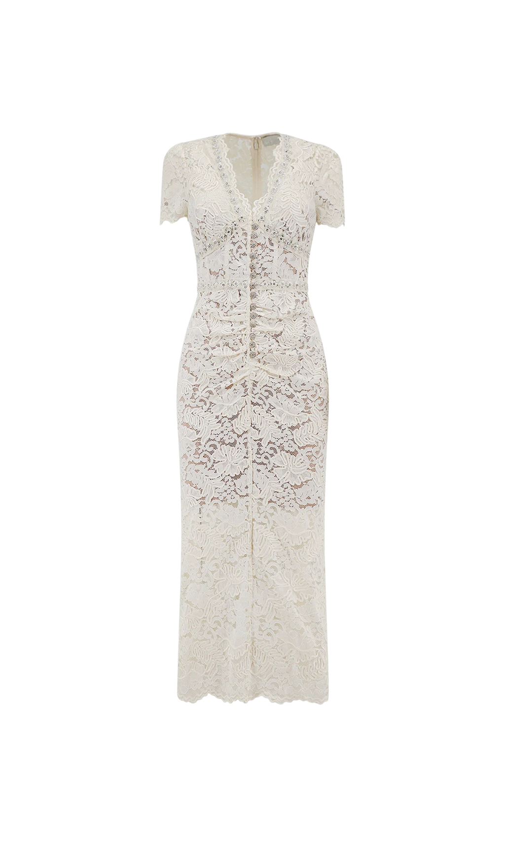 ABITO MIDI IN PIZZO FLOREALE