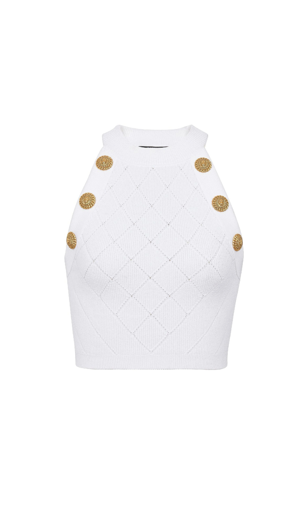 WEISSES STRICKTOP MIT KNÖPFEN