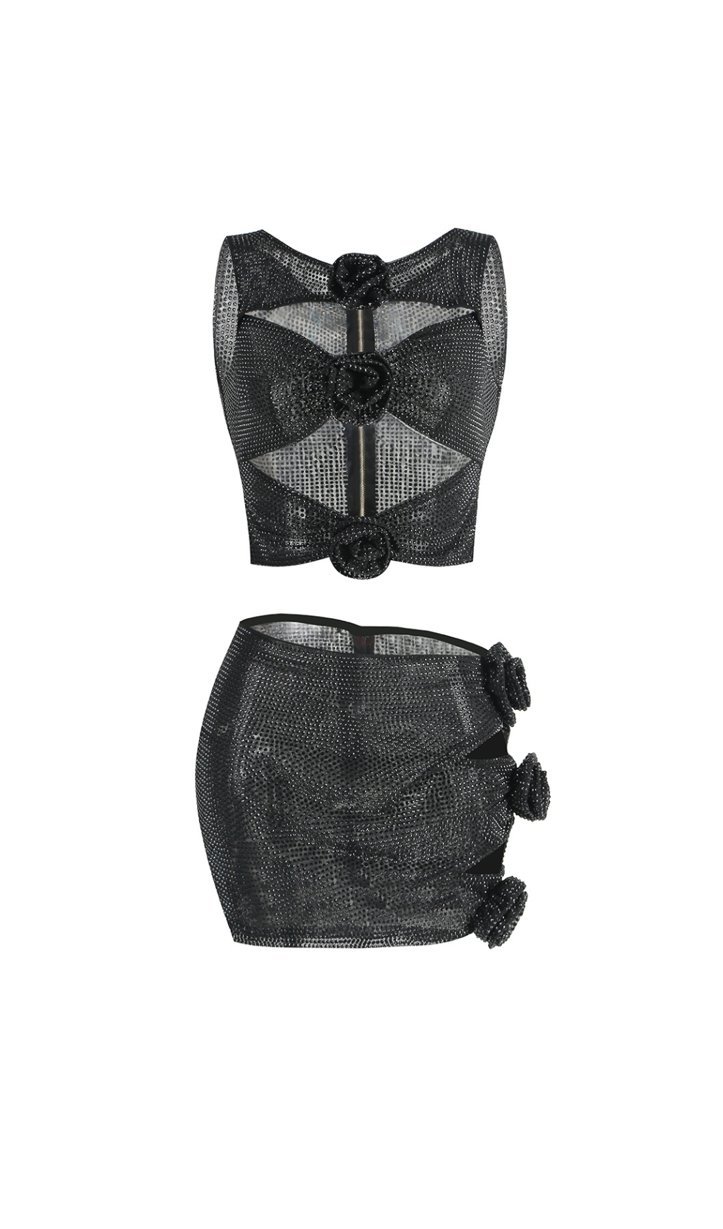 MINI ABITO IN CRÊPE CON TAGLIO FLOREALE