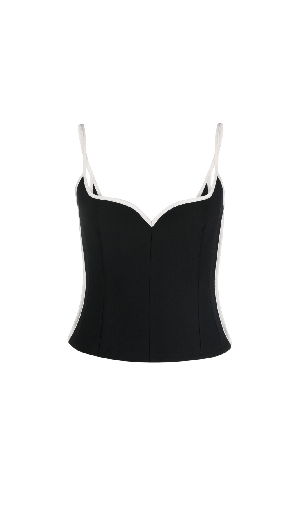BLACK HEART SINGLET TOP MIT KONTRASTBESATZ