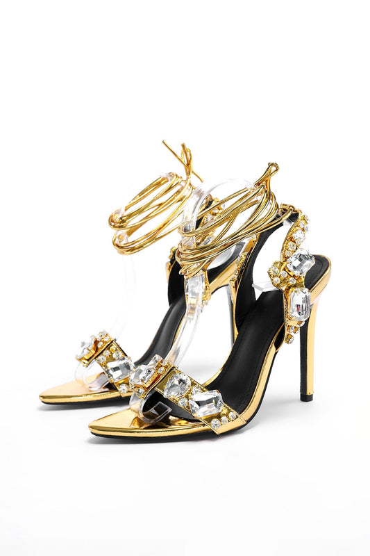 AIIZIE ADALINE POINTED-TOE DIAMANTE HEELS - product image