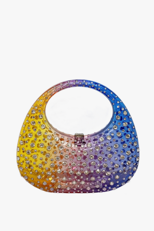 AIIZIE ANNABEL CLEAR CRYSTAL EMBELLISHED ACRYLIC CLUTCH - product image