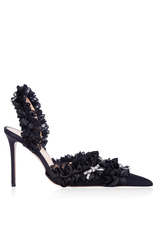 AIIZIE AVAH BOW-EMBELLISHED SLINGBACK PUMPS - BLACK - product image