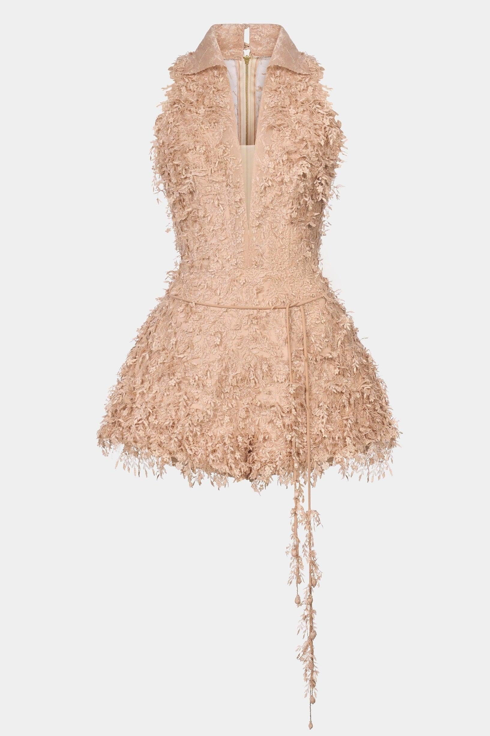 Barron Jumpsuit aus Jacquard-Spitze mit Fransen