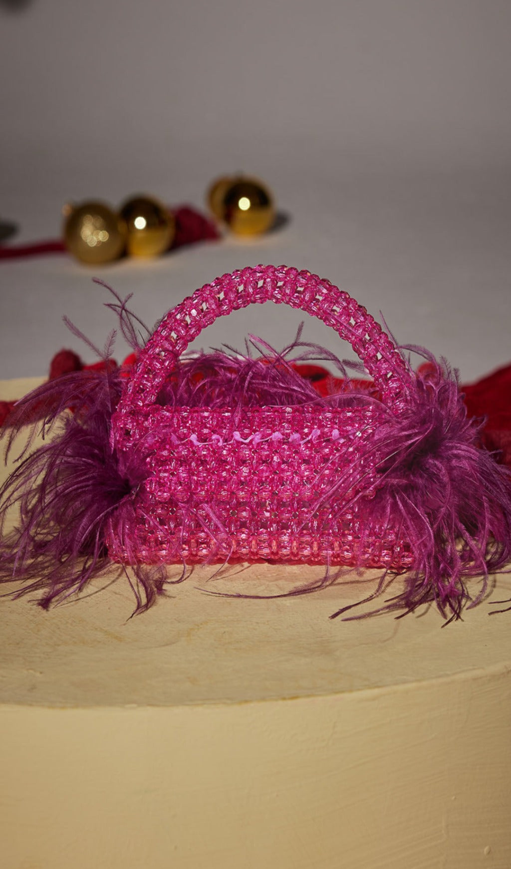 Clutch mit Strass-Federfransen