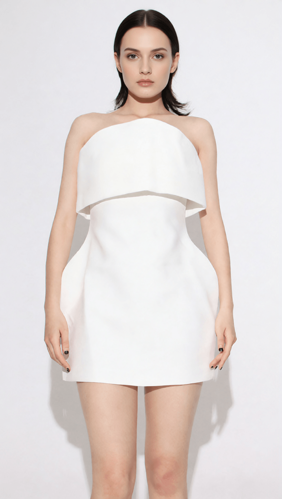 HITI CHIC STRAPLESS MINI DRESS WITH POCKETS - MODERN LAYERED DESIGN