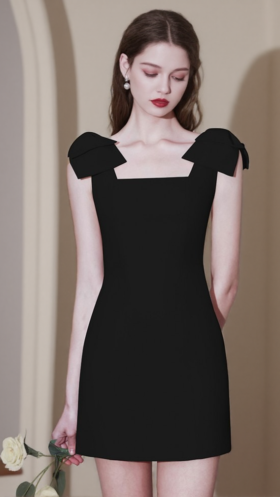 BOW STRAP MINI DRESS