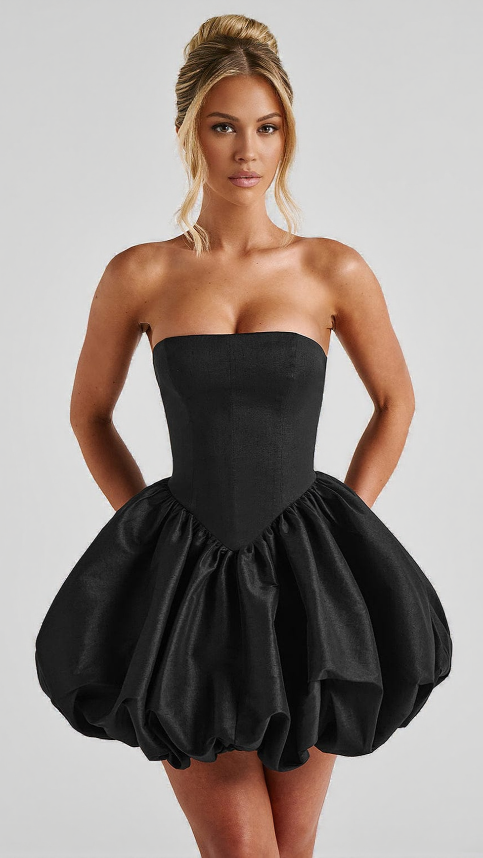 LOTUS MINI DRESS - BLACK