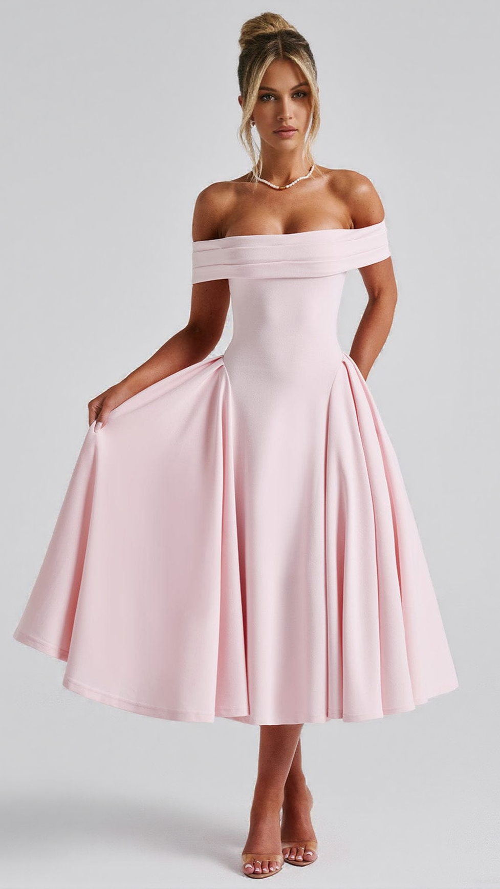 MIRANDA MIDI DRESS - BLUSH