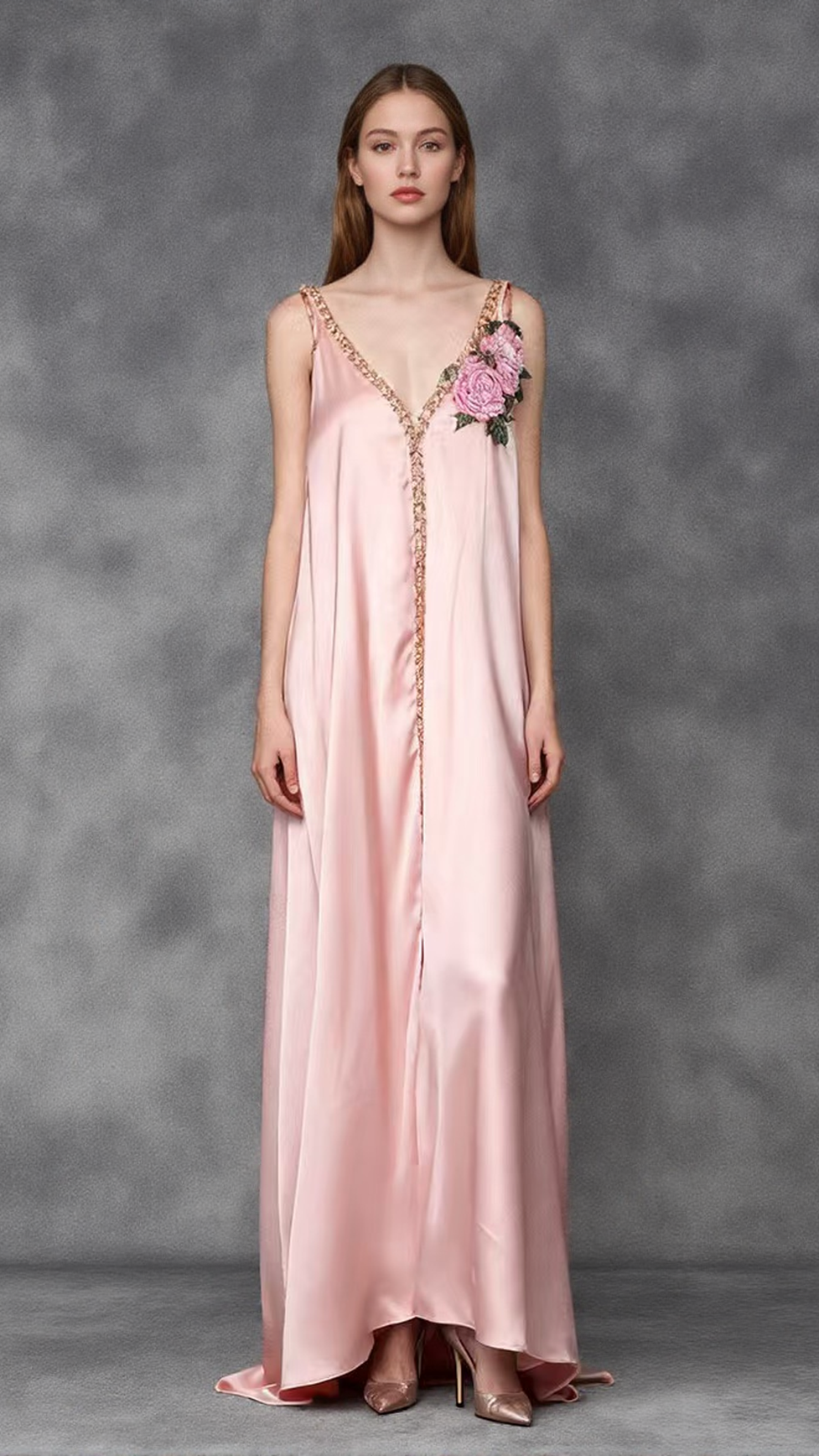 IRFAN FLOWER LONG SLEEVE MIDI DRESS