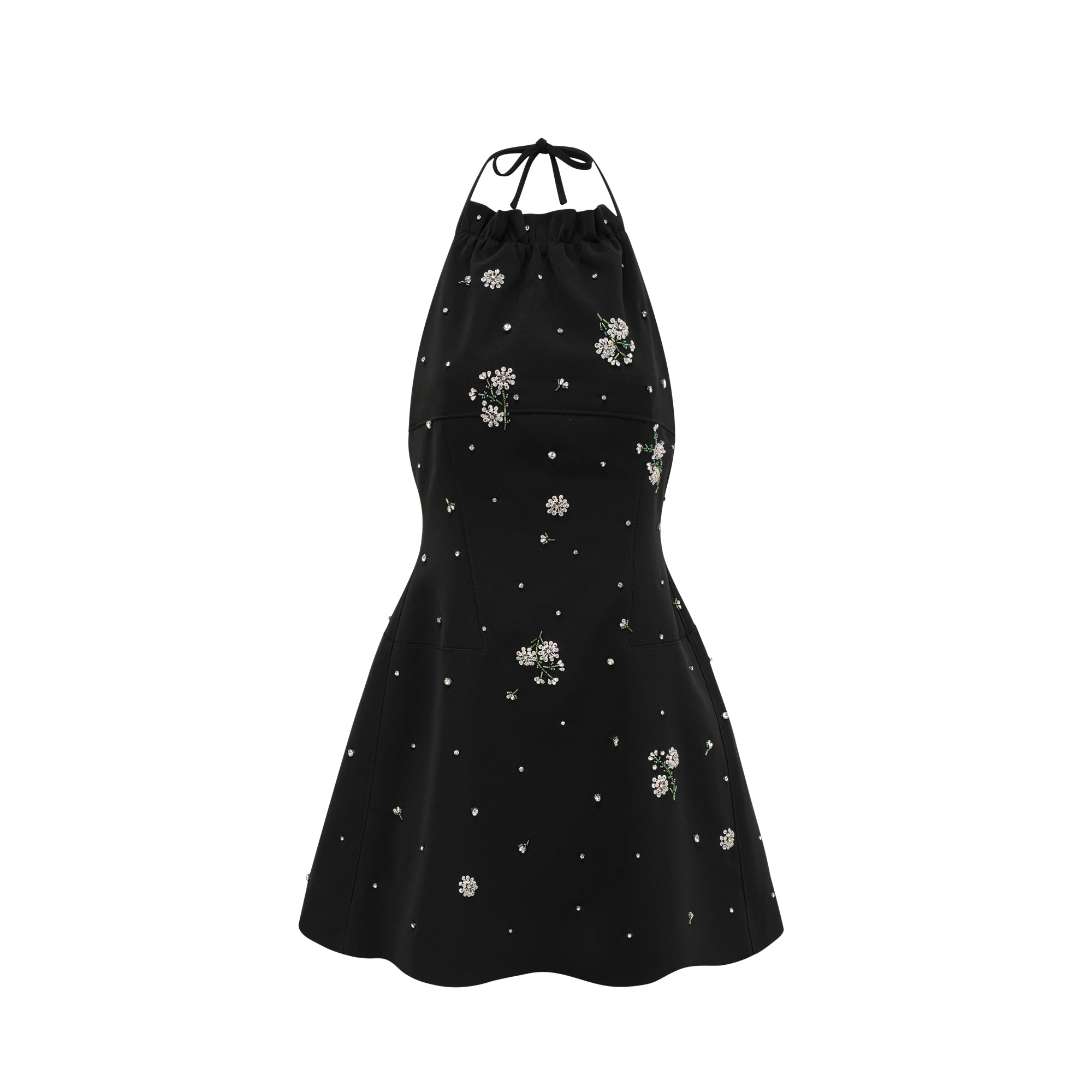 Ariane Minikleid mit kristallverziertem U-Ausschnitt