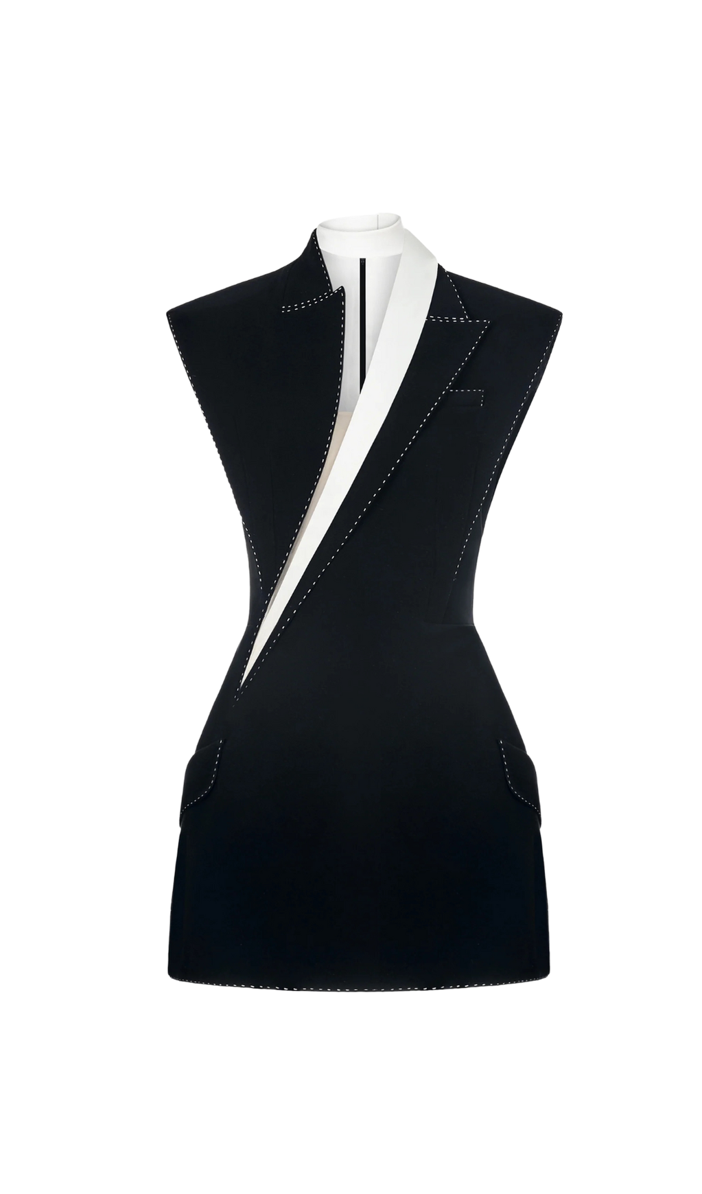 MINI ABITO NERO CON SPALLINE