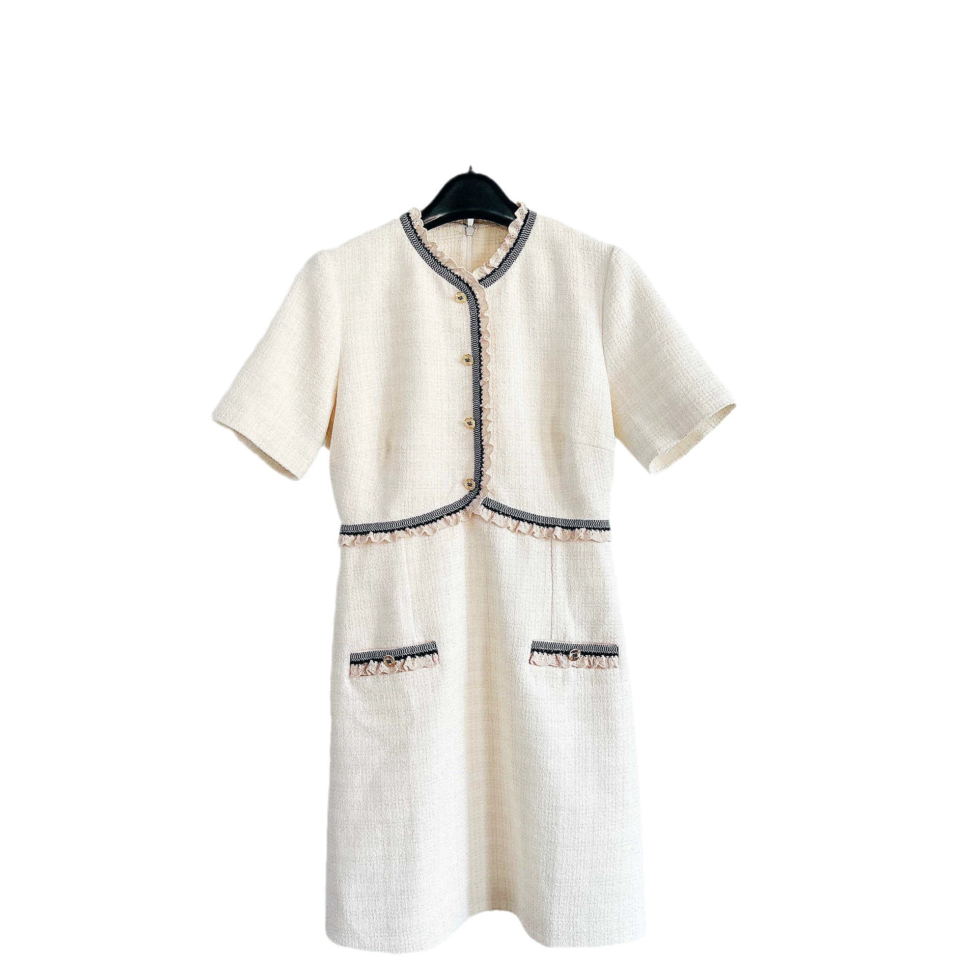 POLLY APRICOT MINIKLEID MIT RÜSCHENBESATZ UND KRAGEN