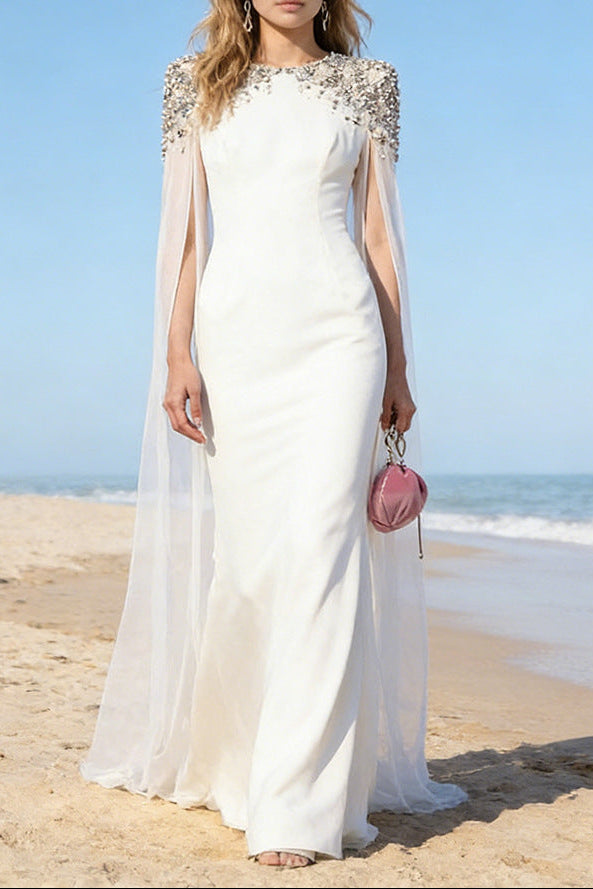 diamond maxi dress white long sleeve __with:ACC1785_GOLD Fully lined for a Vintage Dresses Vector Black Größe:Größe 24W