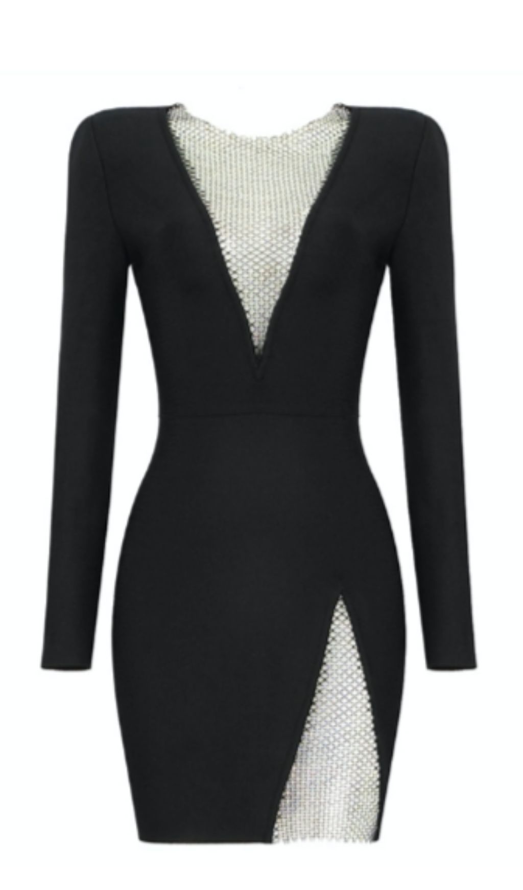 MINI ABITO IN RETE CON SCOLLO A V