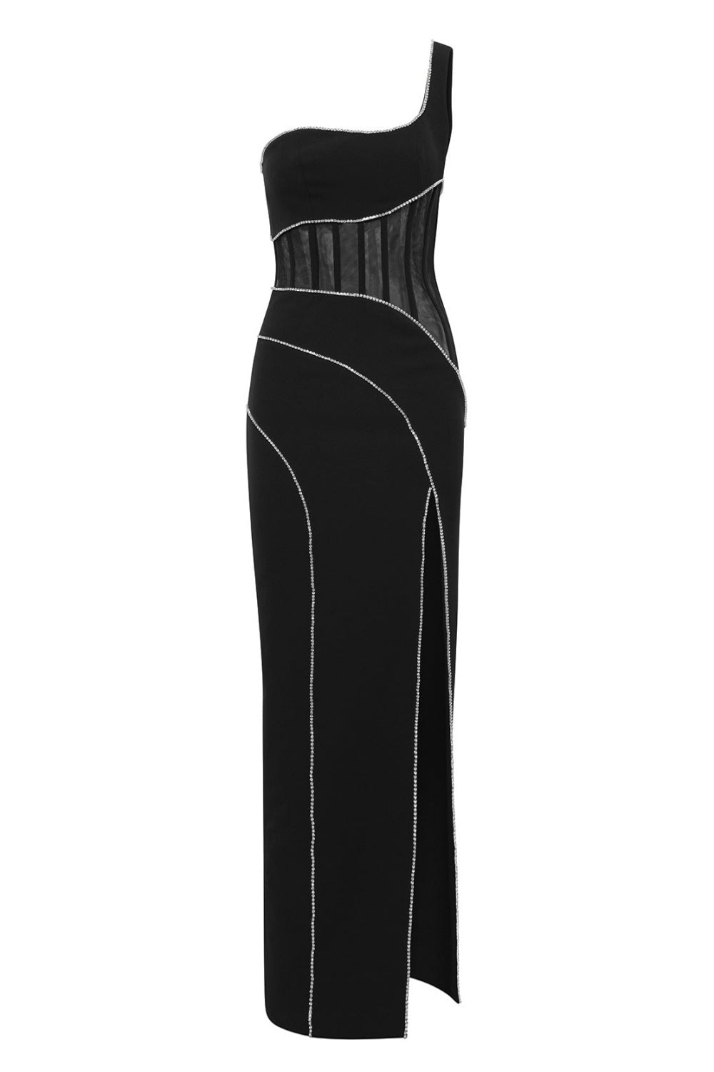 Zoraida Maxi-Bandagekleid mit One-Shoulder-Träger und Schlitz