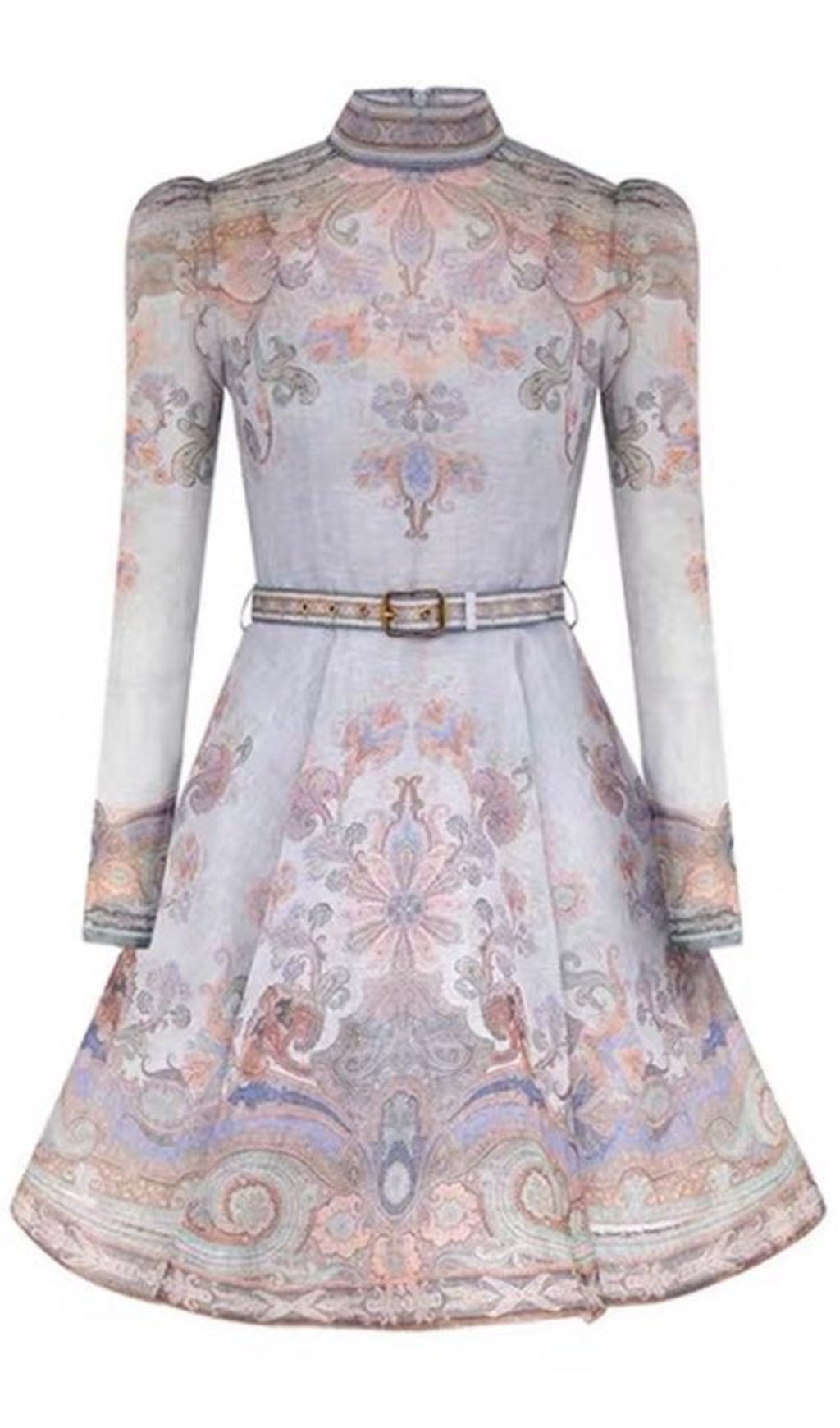 RETRO PRINCESS DRESS WITH PURPLE GAUZE AND COLORFUL PATTERNS