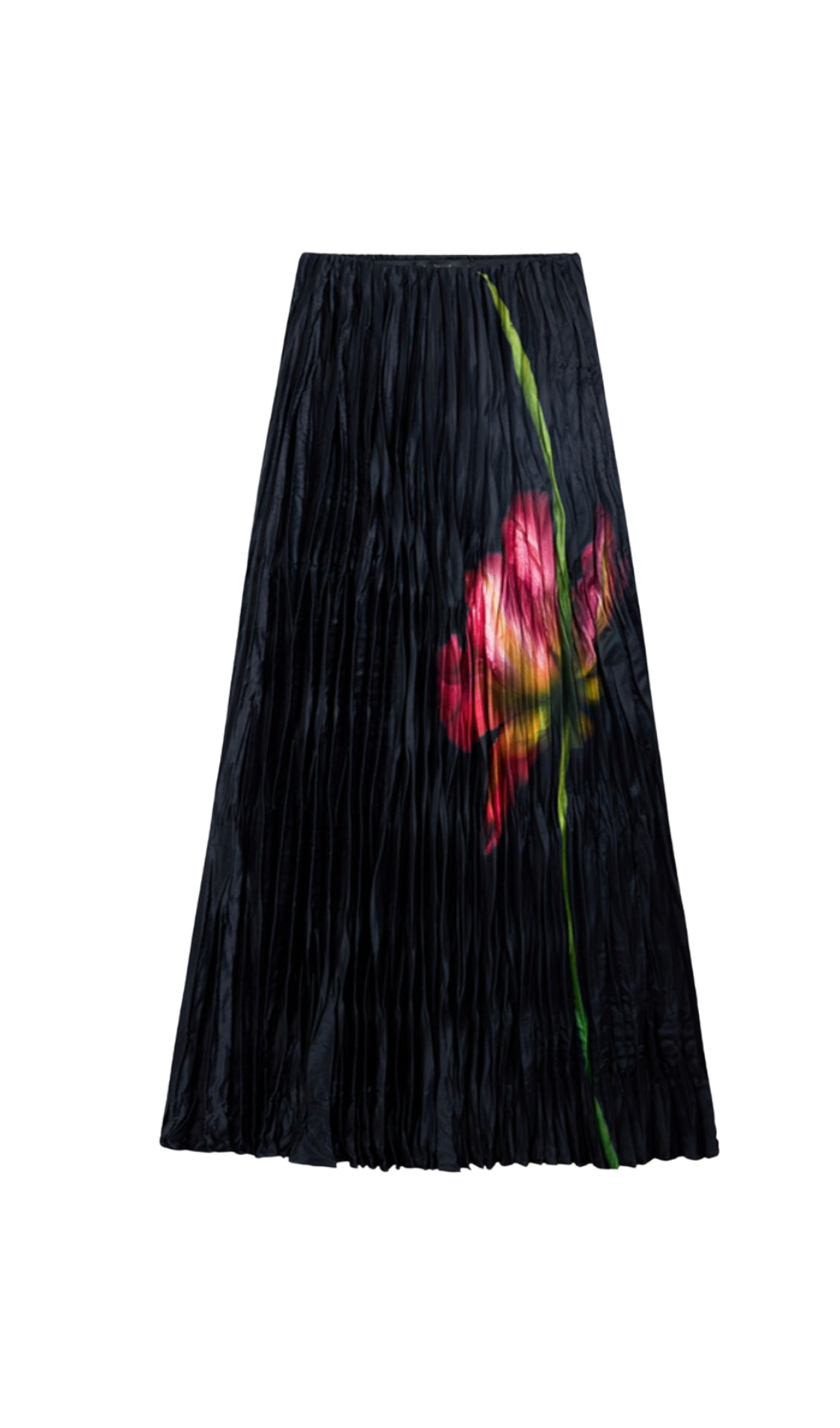 Faltenrock mit Zanna-Print in Schwarz