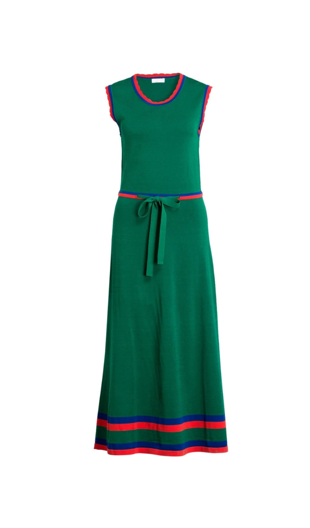 Ärmelloses Kleid aus Stretch-Strick „Melisse“ in grün-vegetarischer Farbe