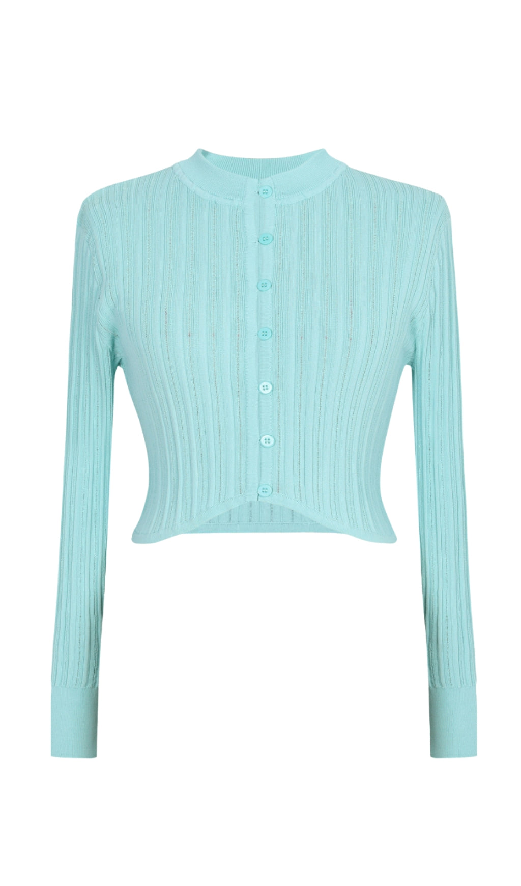 ARCHETYPES RIBBED POINTELLE-KNIT SWEATERS IN GREEN