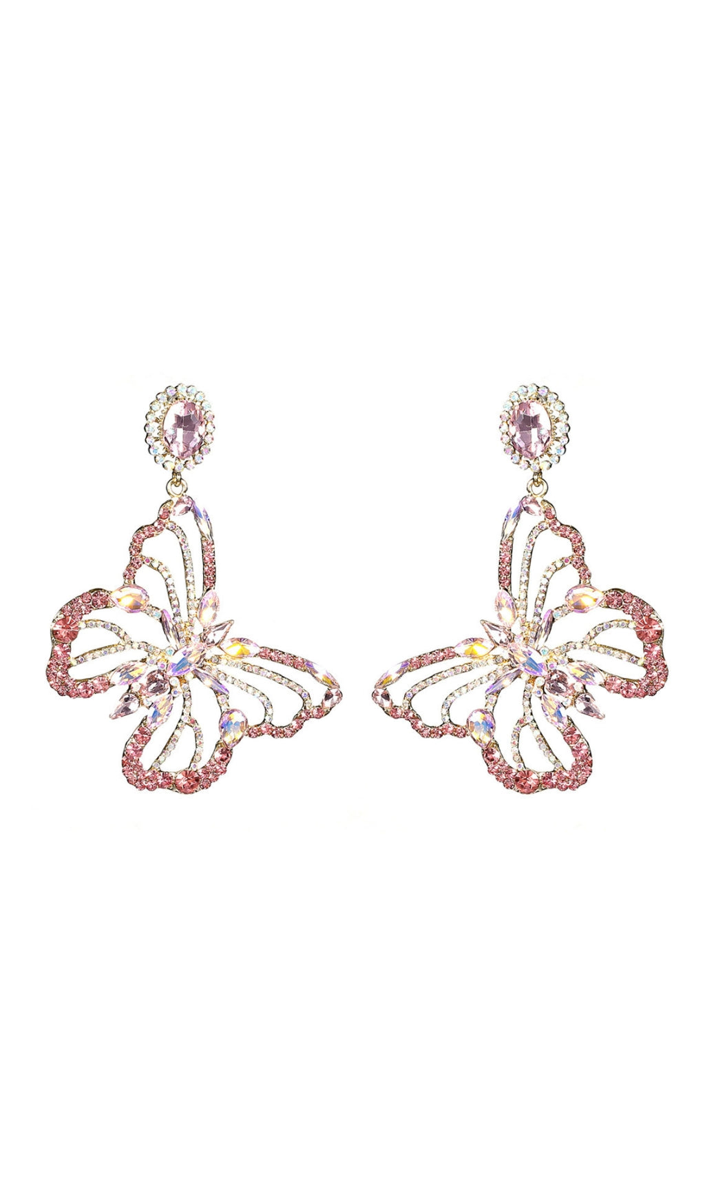 DONG RHINESTONE BUTTERFLY EARRINGS