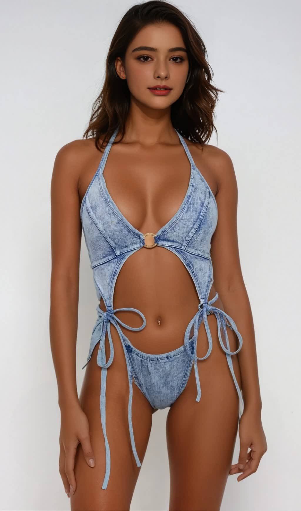 OCTAVIA LACE UP CUTOUT ONE PIECE SWIMSUIT