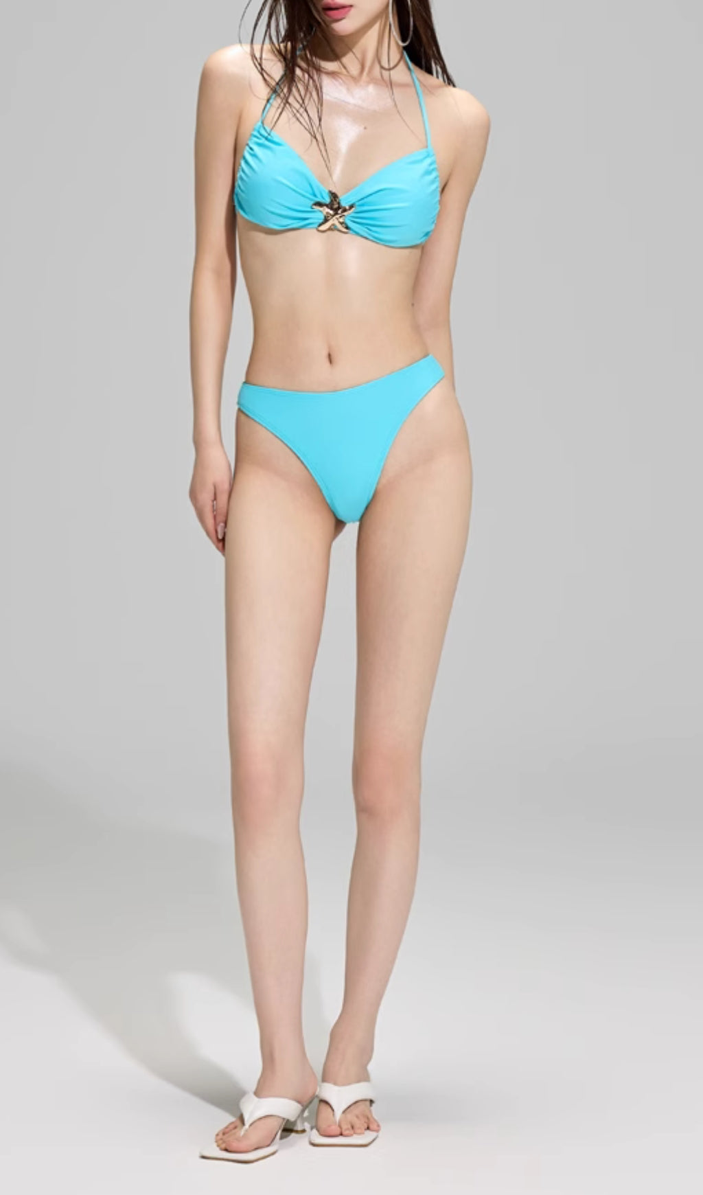 DEIDRA BLUE STARFISH THREE-PIECE SWIMSUIT