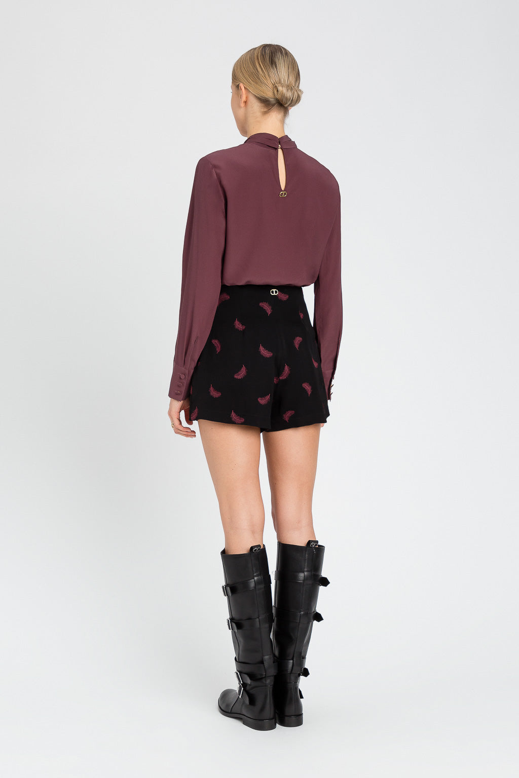camicia twinset in bordeaux