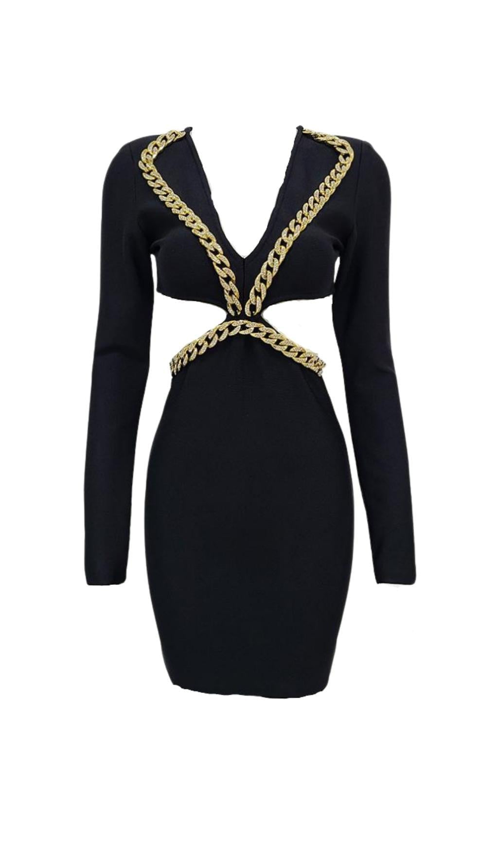 AIIZIE BANDAGE PARTY MINI DRESS IN BLACK - product image